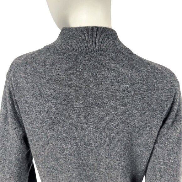 Forte Cashmere Charcoal 100% Cashmere Mock Turtleneck Sweater Womens Sz L Large - Picture 5 of 7